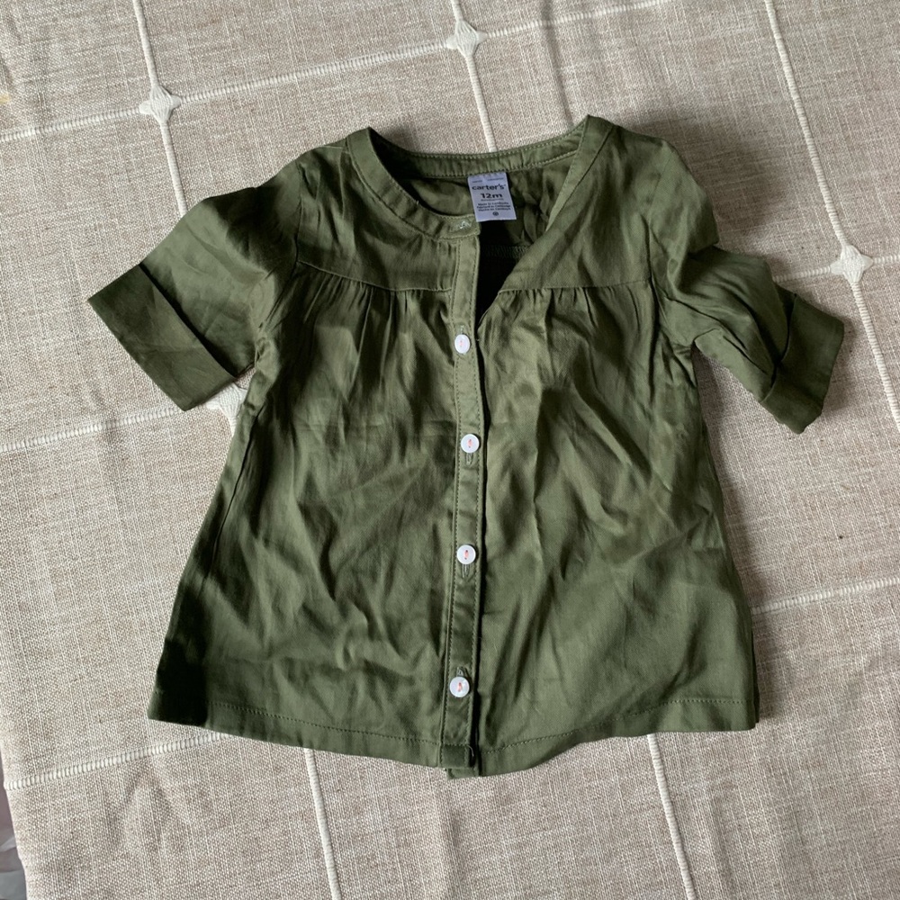 Of navybbutton front dress